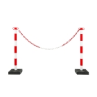 Zahradzovací stlpik Economic s hranatou podstavou, červeno-biela