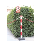 Zahradzovací stlpik Economic s hranatou podstavou, červeno-biela