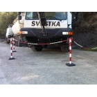 Zahradzovací stlpik Economic s hranatou podstavou, červeno-biela