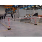 Zahradzovací stlpik Economic s hranatou podstavou, červeno-biela