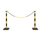 Zahradzovací stlpik Economic s hranatým podstavcom, žlto-čierna