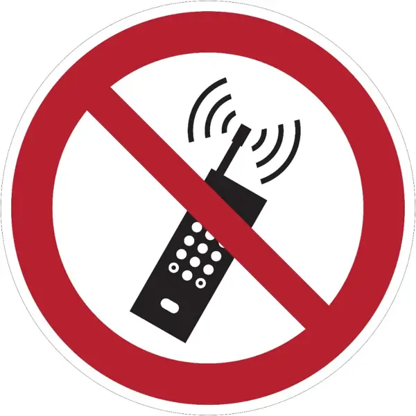 Zákazové značenie, Mobilné telefóny musia byť vypnuté – plast, pr. 200 mm