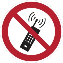 Zákazové značenie, Mobilné telefóny musia byť vypnuté – polykarbonát, pr. 400 mm
