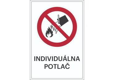 Zákazové značenie – Nehasiť vodou + individuálny text