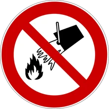 Zákazové značenie, Nehasiť vodou – polykarbonát, pr. 400 mm