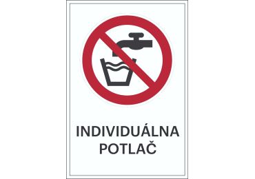 Zákazové značenie – Nie je tu pitná voda + individuálny text