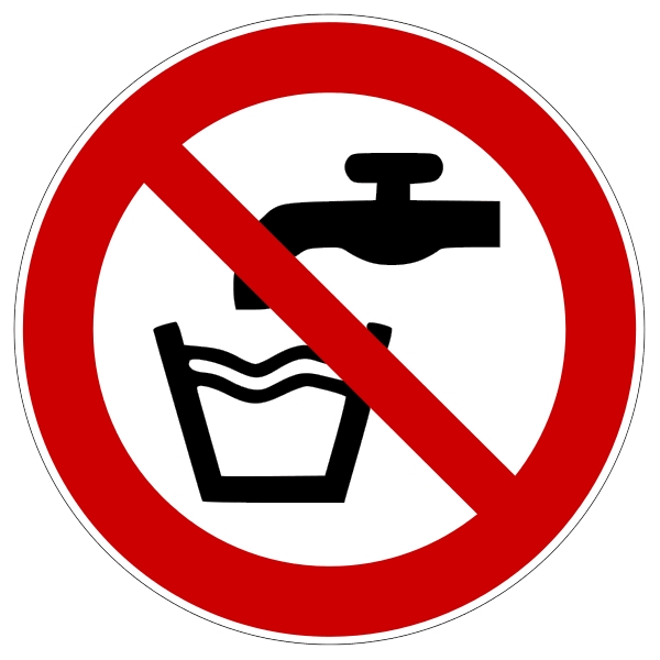 Zákazové značenie, Nieje tu pitná voda – plast, pr. 100 mm