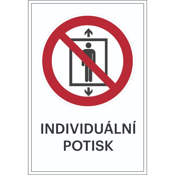 Zákazové značenie, Preprava cestujúcich zakázana, s možnosťou individuálneho textu – fólia, 100×150 mm