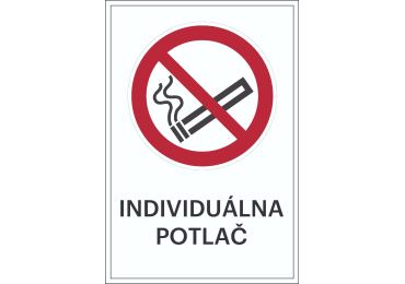 Zákazové značenie – Zákaz fajčenia + individuálny text