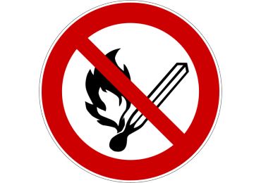 Zákazové značenie – Zákaz otvoreného ohňa