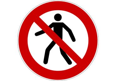 Zákazové značenie – Zákaz vstupu chodcom