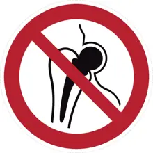 Zákazové značenie, Zakázané osobám s kovovými implantátmi – hliníkový kompozit, pr. 200 mm