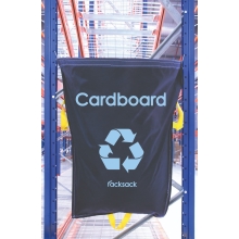 Závesné vrece na regály na triedenie odpadu, RackSack 160 l, lepenka – modrá, 1000×920 mm