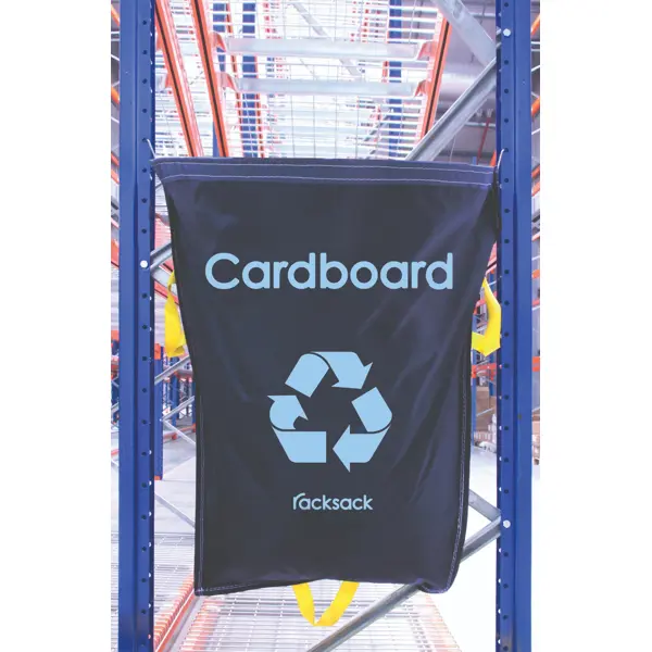 Závesné vrece na regály na triedenie odpadu, RackSack 160 l, lepenka – modrá, 1000×920 mm