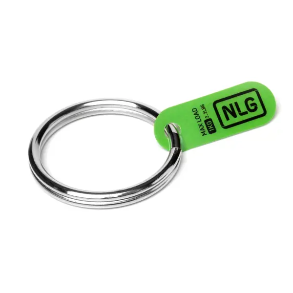 Závesný krúžok NLG, veľký – kov, zelená